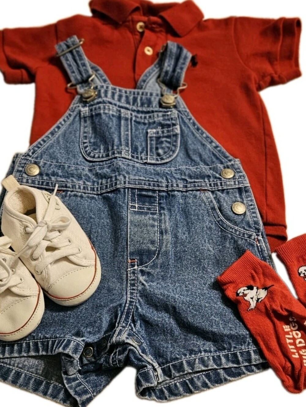Ralph Lauren &Baby GAP 4 Piece Outfit Polo Overalls Socks Shoes Sizes Descript